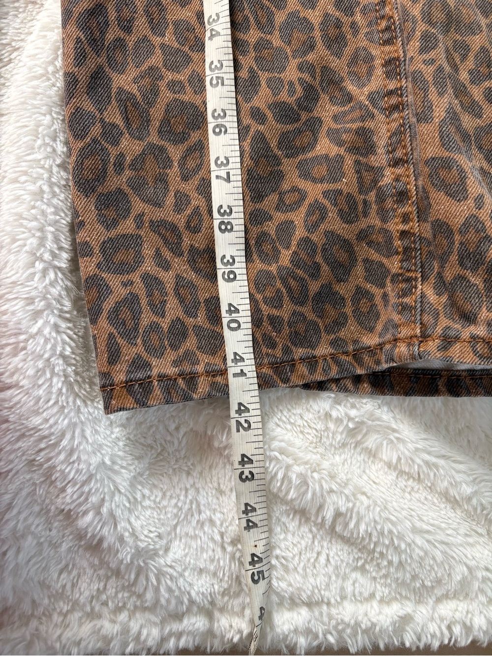 Old Navy Leopard Print Wide Leg Jeans Y2K Animal Print High Rise Sz: 14 - Picture 7 of 11